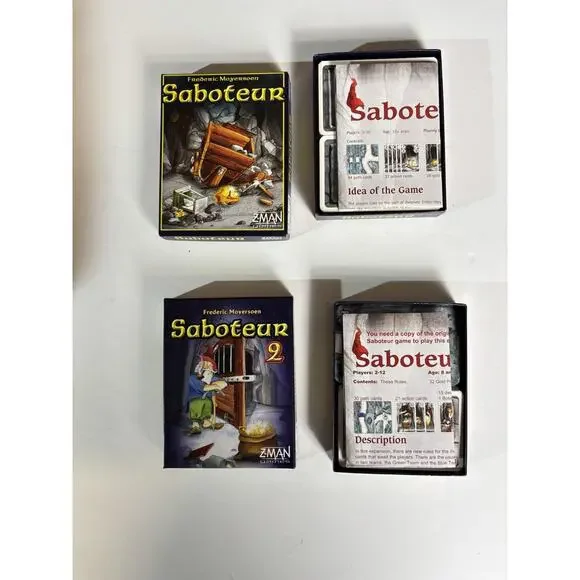 Lot Of Two Games - Saboteur And Saboteur 2 Complete Card Game Sets VG Condition - Picture 11 of 16